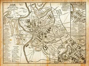 Images Dated 10th June 2017: Antique Map of Rome