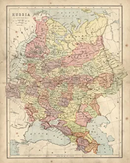 Images Dated 13th July 2017: Antique map of Russia 19th Century