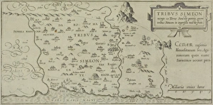 Images Dated 27th April 2006: Antique map showing distribution of Simeon tribe in the holy land