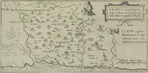 Delivering Prints: Antique map showing distribution of Simeon tribe in the holy land