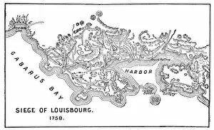 Images Dated 22nd May 2018: Antique Map of the Siege of Louisbourg - 18th Century