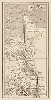 Antique Map of Suez Canal