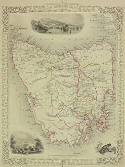 Antique map of Tasmania