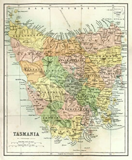Retro Revival Gallery: Antique Map of Tasmania