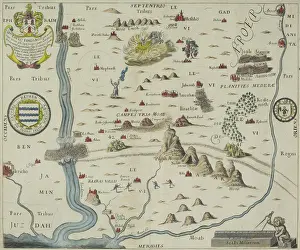 Jordan River Prints: Antique map of the tribes in the holy land