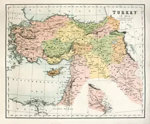 Historical Geopolitical Location Collection: Antique Map of Turkey
