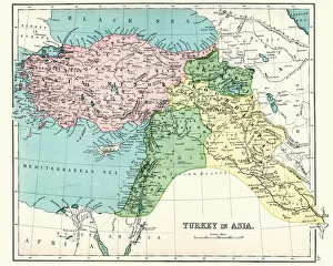 Images Dated 14th November 2018: Antique map of Turkey, 1897, late 19th Century