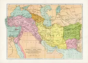 Images Dated 9th September 2013: Antique Map of Turkey in Asia