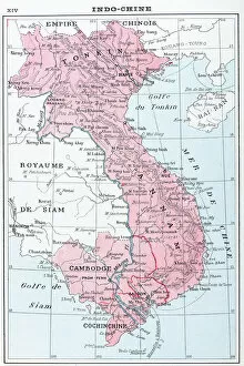 Antique map of Vietnam, Laos, Cambodia and Ta┬Ç┬½hailand