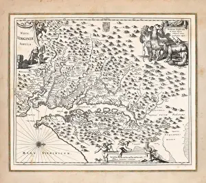 Antique map of Virginia United States 1671
