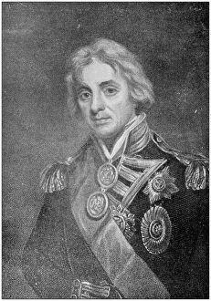 Antique painting illustration: Lord Horatio Nelson
