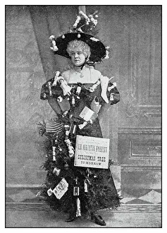 Antique photo: Actress Nita Carlyon as a Christmas Tree