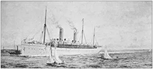 Images Dated 13th October 2017: Antique photo of paintings: Cruise ship