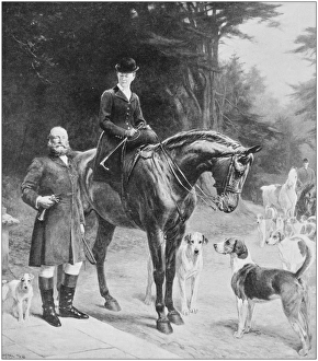 Images Dated 13th October 2017: Antique photo of paintings: Earl and countess of Harrington