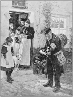 Images Dated 13th October 2017: Antique photo of paintings: Letter