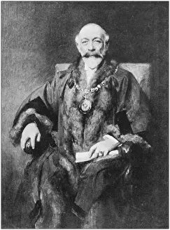 Antique photo of paintings: Man Mayor