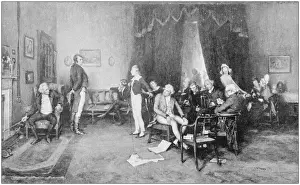 Burns Prints: Antique photo of paintings: Meeting of Burns and Scott