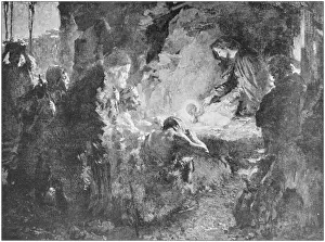 Nativity Prints: Antique photo of paintings: Nativity