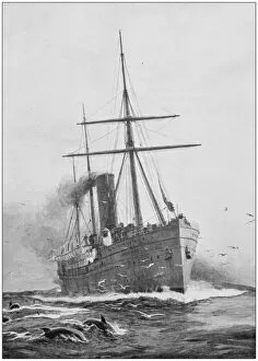 Images Dated 10th July 2017: Antique photo of paintings: Ship