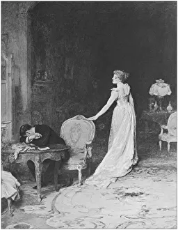 Antique photo of paintings: Trouble