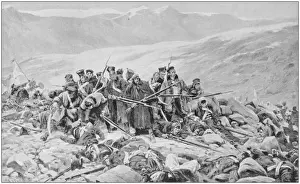 Antique photo of paintings: War