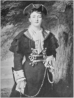 Antique photo of paintings: Woman