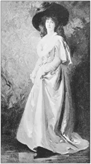 Antique photo of paintings: Woman