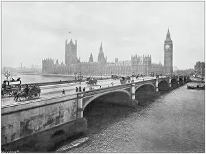 Palace Of Westminster Prints: Antique photograph of the British Empire: Houses of Parliament