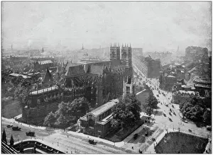 Antique photograph of the British Empire: Westminster Abbey from top of Clock Tower