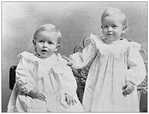 Lawrence, Kansas Antique Photograph Collection: Antique photograph from Lawrence, Kansas, in 1898: Twins, Ernst and Rudolph
