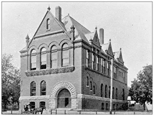 Watkins Prints: Antique photograph from Lawrence, Kansas, in 1898: Watkins National Bank Building