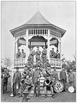 Haskell Prints: Antique photograph from Lawrence, Kansas, in 1898: Haskell Institute, Band Stand