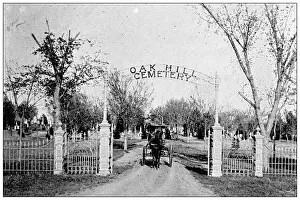 Antique photograph from Lawrence, Kansas, in 1898: Oak Hill Cemetery
