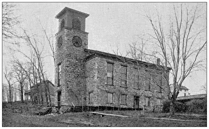 Antique photograph from Lawrence, Kansas, in 1898: Old Unitarian Church