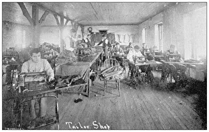 Taylor Prints: Antique photograph from Lawrence, Kansas, in 1898: Haskell Institute, Tailor Shop