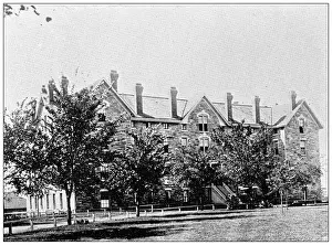 Antique photograph from Lawrence, Kansas, in 1898: Haskell Institute, Small Boys Building