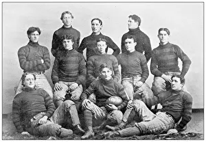 Football Team Prints: Antique photograph from Lawrence, Kansas, in 1898: University of Kansas Football Team