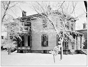 Antique photograph from Lawrence, Kansas, in 1898: Residential building, exterior