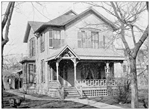 Antique photograph from Lawrence, Kansas, in 1898: Residential building, exterior