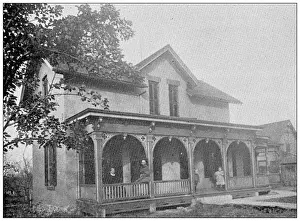 Antique photograph from Lawrence, Kansas, in 1898: Residential building, exterior