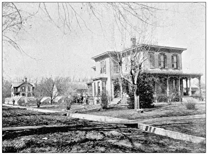 Antique photograph from Lawrence, Kansas, in 1898: Residential building, exterior
