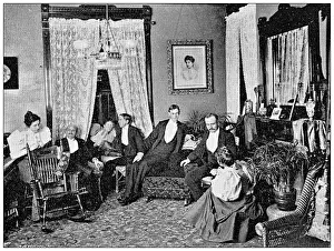 Antique photograph from Lawrence, Kansas, in 1898: Residential building, interior