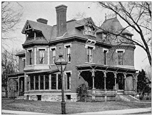 Prints of Antique photograph from Lawrence, Kansas, in 1898: Residential building, exterior Lawrence, Kansas Antique Photograph Prints: Antique photograph from Lawrence, Kansas, in 1898: Residential building, exterior