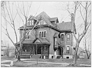 Prints of Antique photograph from Lawrence, Kansas, in 1898: Residential building, exterior Lawrence, Kansas Antique Photograph Prints: Antique photograph from Lawrence, Kansas, in 1898: Residential building, exterior