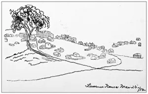 Lawrence, Kansas Antique Photograph Gallery: Antique photograph from Lawrence, Kansas, in 1898: Drawing of Lawrence in 1893