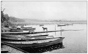 Lawrence, Kansas Antique Photograph Gallery: Antique photograph from Lawrence, Kansas, in 1898: Lake view club boating