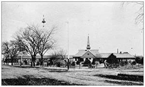 Lawrence, Kansas Antique Photograph Gallery: Antique photograph from Lawrence, Kansas, in 1898: Union pacific passenger depot
