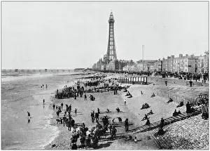 Prints of Antique photograph of seaside towns of Great Britain and Ireland: Blackpool Blackpool Prints: Antique photograph of seaside towns of Great Britain and Ireland: Blackpool