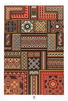 Prints of Polychromatic ornament Racinet, A. H. Sotheran and Co, London, 1877 Albert Charles Auguste Racinet Prints: Antique Print Middle-age pattern Manuscripts Decoration by Racinet - Lithograph