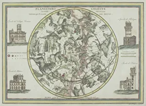 Images Dated 27th April 2006: Antique star chart with zodiac signs